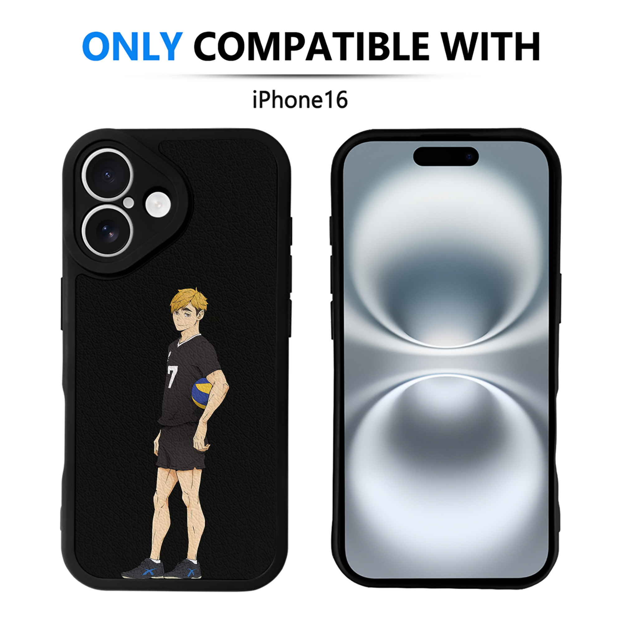 （画像用） ハイキュー!! Haikyu!! 【iPhone 16シリーズ対応】シリコンスマホケース（レザー調） 材質：シリコン